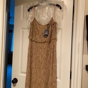 Adrianna papell champagne beaded dress